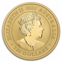 Australien 100 AUD Schwan 2022 1 Oz Gold Rckseite