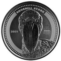 Kongo 500 Francs Schuhschnabel / Shoebill 2021 1 Oz Silber Rückseite