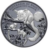 Niue 1 NZD Australien bei Nacht Hörnchenbeutler 2022 1 Oz Silber PP Rückseite
