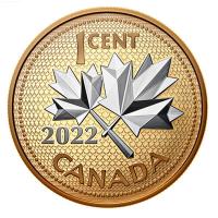 Kanada - 1 Cent 10 Jahre Jubilum Verabschiedung des Penny - 5 Oz Silber Gilded