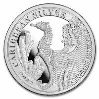 Barbados - 1 Dollar Seepferdchen Seahorse 2022 - 1 Oz Silber