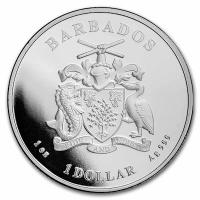 Barbados - 1 Dollar Seepferdchen Seahorse 2022 - 1 Oz Silber