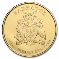 Barbados - 10 Dollar Seepferdchen Seahorse 2022 - 1 Oz Gold (nur 100 Stck!!!)