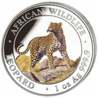 Somalia - African Wildlife Leopard 2022 - 1 Oz Silber Color