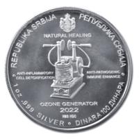 Serbien - 100 Dinara Nikola Tesla Ozon Generator 2022 - 1 Oz Silber