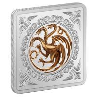Neuseeland Game of Thrones(TM): Targaryen Siegel 1 Oz Silber Rückseite