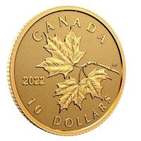 Kanada - 10 CAD Maple Leaf 2022 - Gold PP