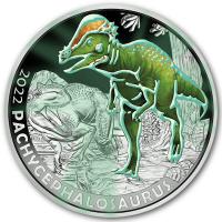 Österreich 3 Euro Dino Taler Pachycephalosaurus 2022 Münze Rückseite