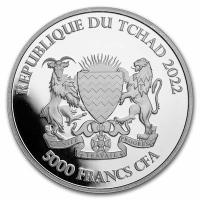 Tschad 5000 Francs Mandala Zebra 2022 1 Oz Silber Rückseite