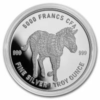 Tschad - 5000 Francs Mandala Zebra 2022 - 1 Oz Silber