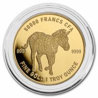 Tschad - 5000 Francs Mandala Zebra 2022 - 1 Oz Gold (RAR)