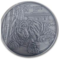 Südkorea - Koreanischer Tiger 2021 - 10 Oz Silber AntikFinish