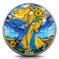 USA - 1 USD TYPE 2 Silver Eagle Edition Ukraine Unabhängigkeit 2022 - 1 Oz Silber Color