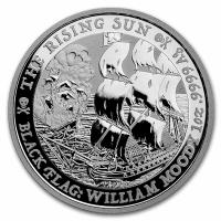 Tuvalu - 1 TVD Black Flag The Rising Sun 2022 - 1 Oz Silber