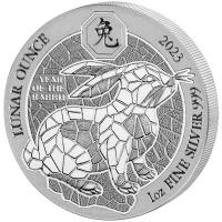 Ruanda 50 RWF Lunar Serie Hase 2023 1 Oz Silber