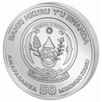 Ruanda 50 RWF Lunar Serie Hase 2023 1 Oz Silber Rückseite