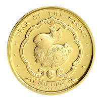 Bhutan - 1000 Nu Lunar Jahr des Hasen 2023 - 1/4 Oz Gold PP