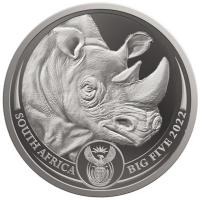 Südafrika - 20 Rand Big Five II Rhino 2022 - 1 Oz Platin