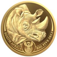 Südafrika - 50 Rand Big Five II Rhino 2022 - 1 Oz Gold