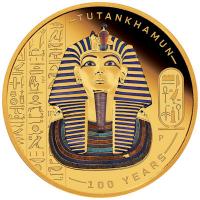 Tuvalu - 100 TVD Tutanchamun 2022 - 1 Oz Gold PP Color