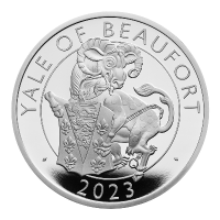 Grobritannien - 4 GBP Tudor Beasts (2.) Yale of Beaufort 2023 - 2*1 Oz Silber Proof & Reverse Proof