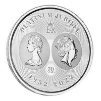 Cayman Islands - 1 Dollar Queen Elisabeth Platinum Jubilee 1952 bis 2022 - 1 Oz Silber