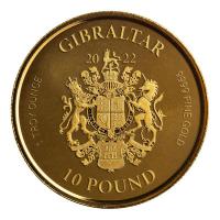Gibraltar - 10 GBP Lady Justice 2022 - 1 Oz Gold