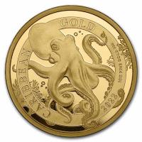 Barbados - 10 Dollar Karibischer Octopus 2022 - 1 Oz Gold (nur 100 Stück!!!)