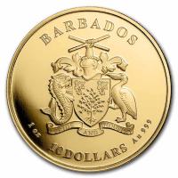 Barbados - 10 Dollar Karibischer Octopus 2022 - 1 Oz Gold (nur 100 Stck!!!)
