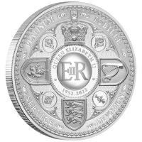 Tokelau - 10 NZD Queen Elisabeth II Platinum Jubilee 2022 - 5 Oz Silber mit Diamant