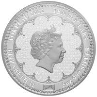 Tokelau - 10 NZD Queen Elisabeth II Platinum Jubilee 2022 - 5 Oz Silber mit Diamant