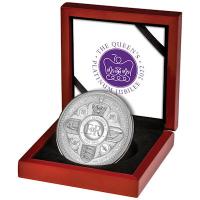 Tokelau - 10 NZD Queen Elisabeth II Platinum Jubilee 2022 - 5 Oz Silber mit Diamant