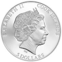 Cook Island - 5 CID Queen Elizabeth II. In Memoriam 2022 - 1 Oz Silber