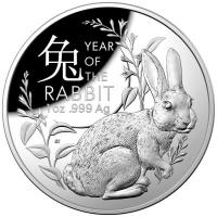 Australien - 5 AUD RAM Lunar Jahr des Hasen 2023 - 1 Oz Silber PP Gewölbt