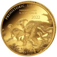Kongo - 100 Francs Prähistorisches Leben (9.) Parasaurolophus - 0,5g Gold PP