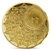 Frankreich 50 EURO Lunar Jahr des Hasen 2023 1/4 Oz Gold PP Rückseite