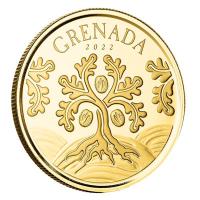 Grenada - 10 Dollar EC8_5 Muskatnussbaum (Nutmeg Tree) 2022 - 1 Oz Gold
