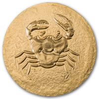 Cook Island - 5 CID Antikes Griechenland: Krabbe von Akragas 2022 - 0,5g Gold