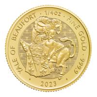 Grobritannien - 25 GBP Tudor Beasts (2.) Yale of Beaufort 2023 - 1/4 Oz Gold