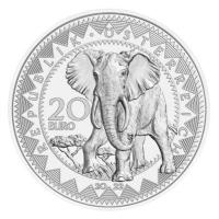 sterreich - 20 EURO Kontinente (4.) Afrika Ruhe des Elefanten 2022 - Silber PP