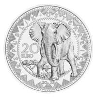 Österreich - 20 EURO Kontinente (4.) Afrika Ruhe des Elefanten 2022 - Silber PP