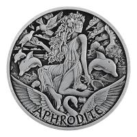 Tuvalu 1 TVD Gods of Olympus: Aphrodite 2022 1 Oz Silber Antik Finish