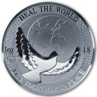 Cook Island - 1 CID Friedensunze Heal the World 2022 - 1 Oz Silber