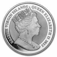 British Virgin Islands 1 Dollar Santa Maria 2022 1 Oz Silber Rückseite