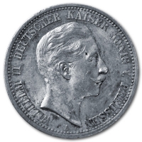 Deutsches Kaiserreich 2 Mark Wilhelm II Preussen 10g Silber