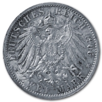 Deutsches Kaiserreich - 2 Mark Wilhelm II Preussen - 10g Silber