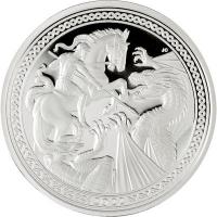 Ascension Island - 10 GBP Modern Masters - Jody Clark St. George and the Dragon 2022 - 2 Oz Silber PP