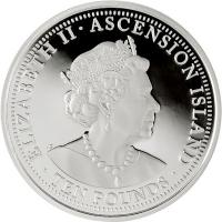 Ascension Island 10 GBP Modern Masters Jody Clark St. George and the Dragon 2022 2 Oz Silber PP Rckseite