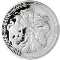 Ascension Island 25 GBP Modern Masters Jody Clark St. George and the Dragon 2022 5 Oz Silber PP