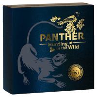 Ghana - 10 Cedis Hunting in the Wild - Panther 2022 - 50 gr. Silber Antik Finish